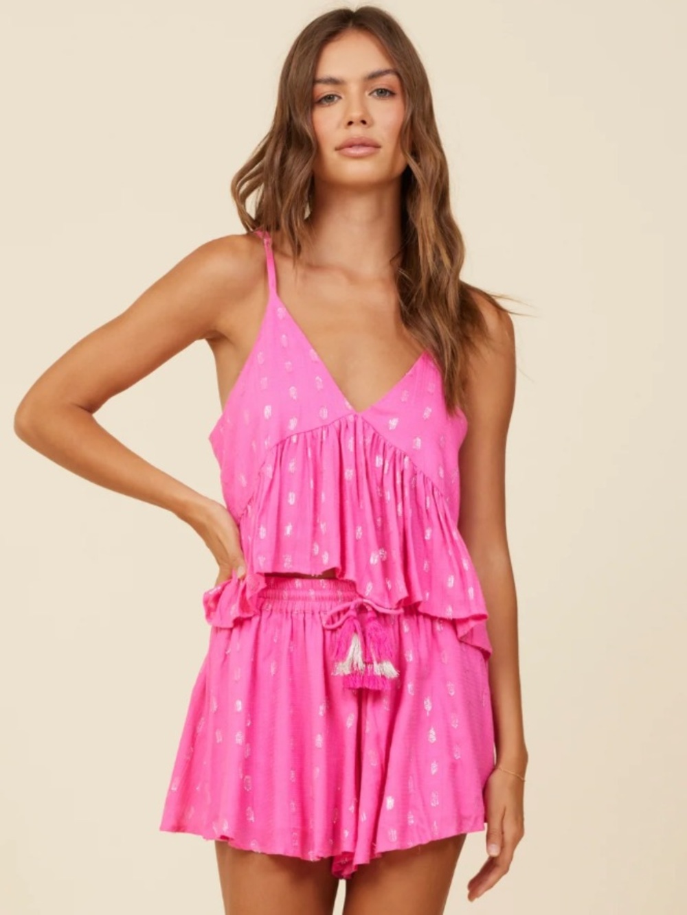 Surf Gypsy Metallic Tank and Shorts Set L NWT